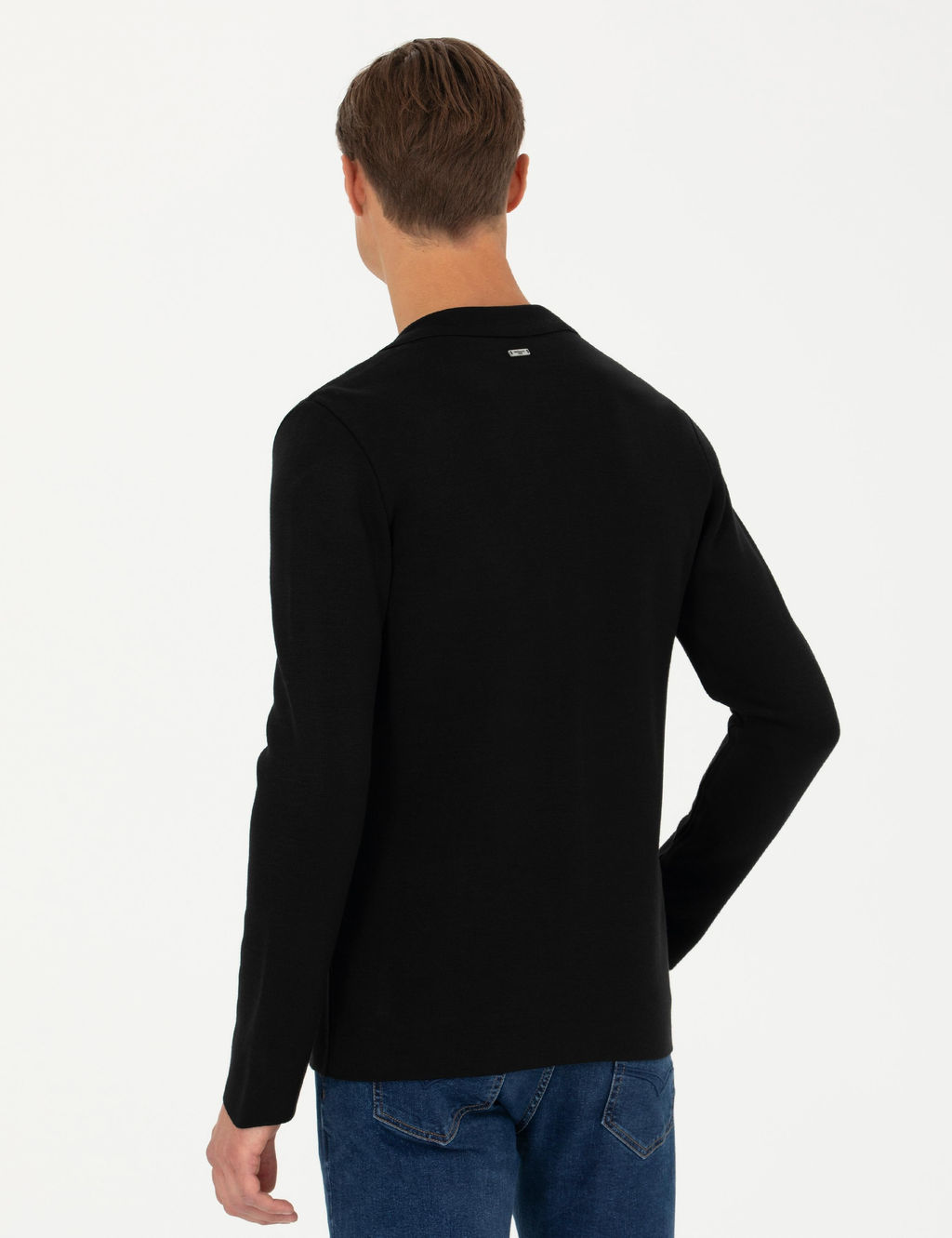 Черный трикотажный кардиган приталенного кроя с v-образным вырезом - Cacharel фото 5