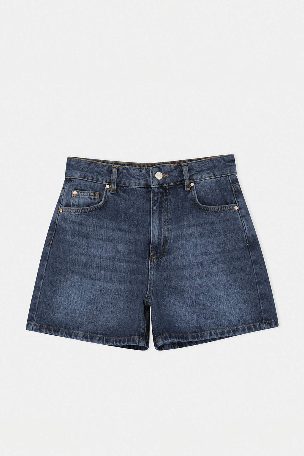 Koyu Mavi %100 Pamuk Y_ksek Bel Denim City _ort TWOSS26SR00094