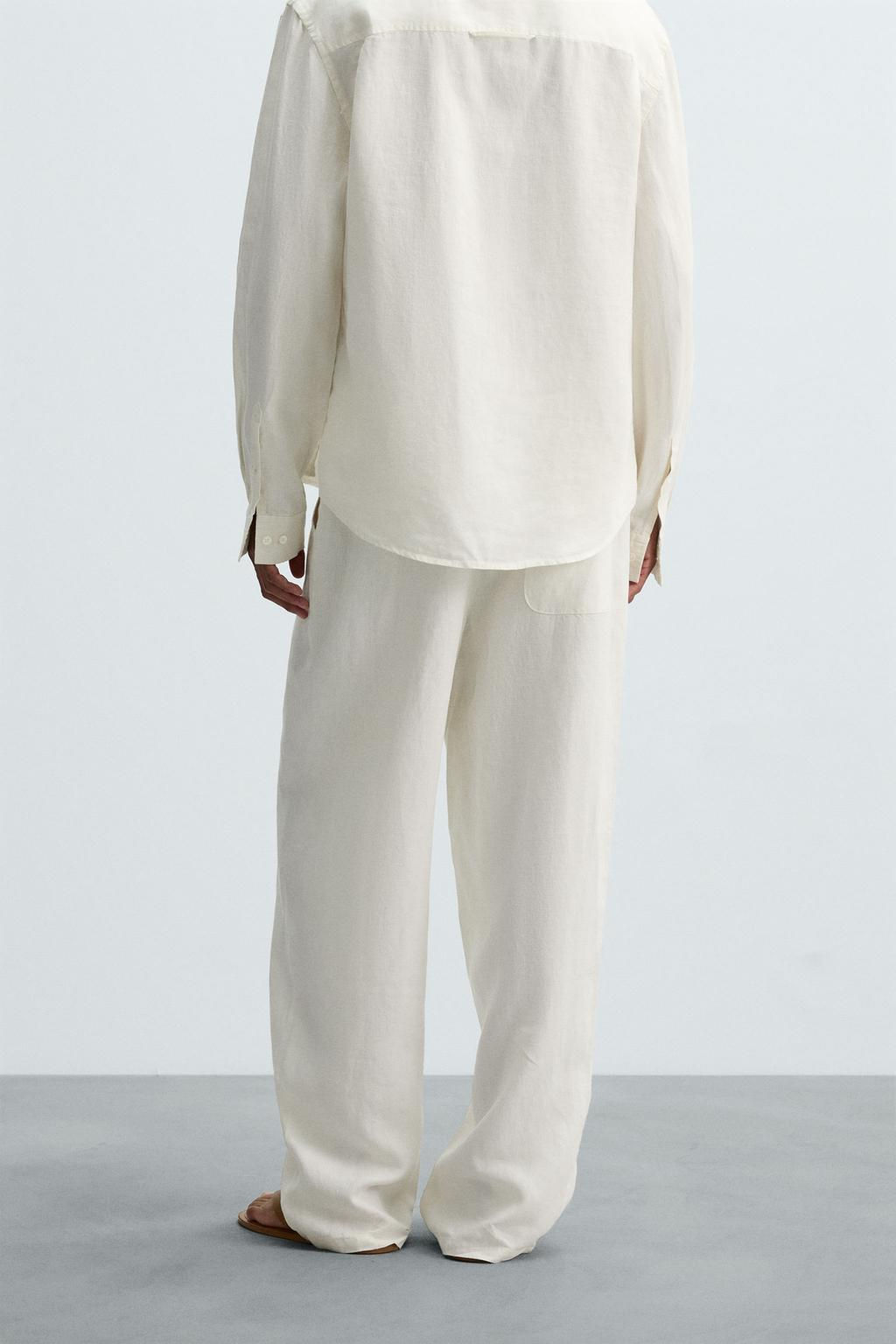 100% HEMP RELAXED FIT TROUSERS - Zara фото 3