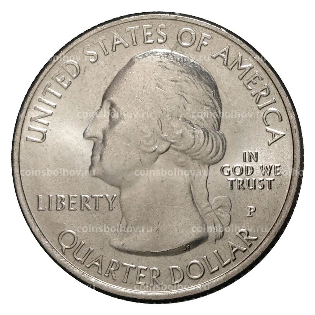 Монета 25 центов 2014 года P №21 Национальный парк Грейт-Смоки-Маунтинс