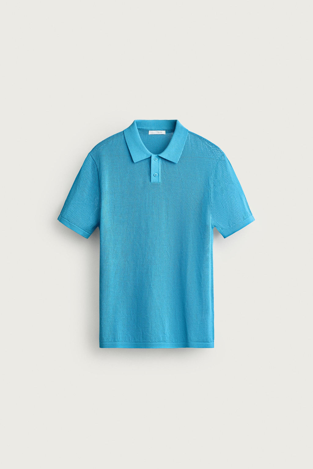 POLO PUNTO ESTRUCTURA CALADOS / Azul claro - Zara фото 6