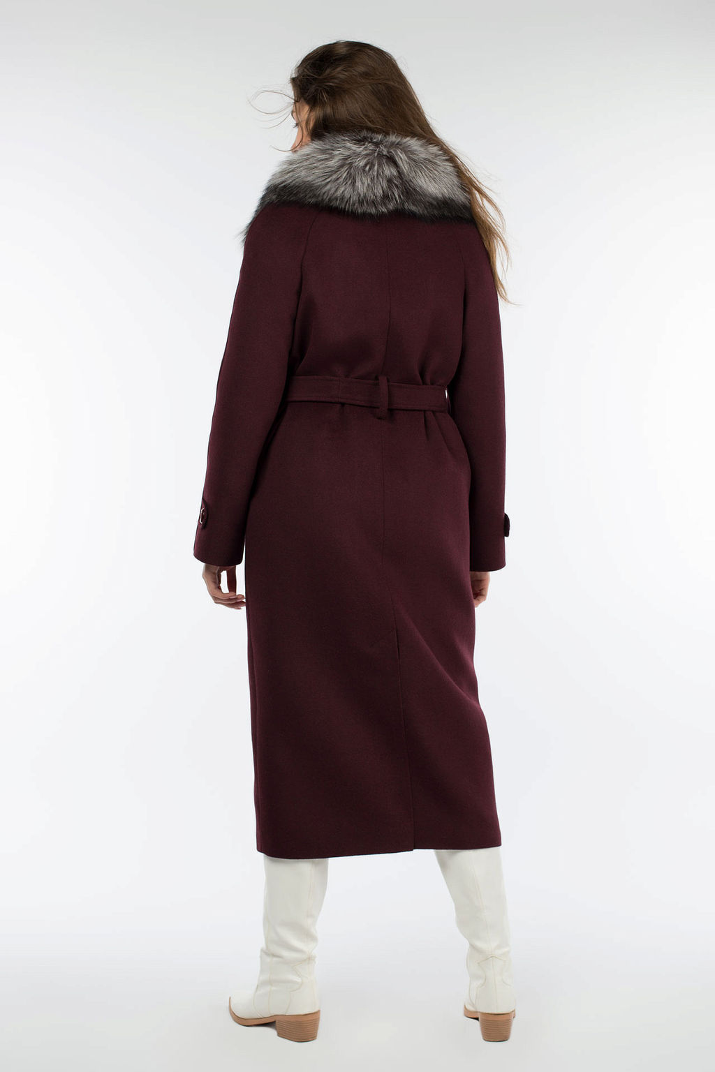 Мех натуральный (чернобурая лисица), Пальто утепленное Холлофайбер 300 - El podio фото 4