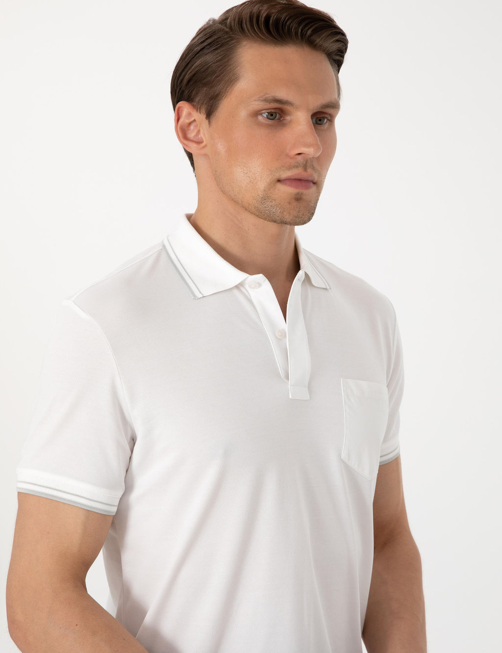 Ekru Ultralight Kuma_ Slim Fit Polo Yaka Ti__rt - Pierre cardin фото 2