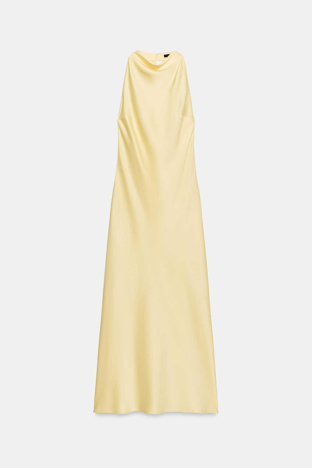 VESTIDO MIDI HALTER DRAPEADO ESPALDA / Amarillo - Zara фото 5