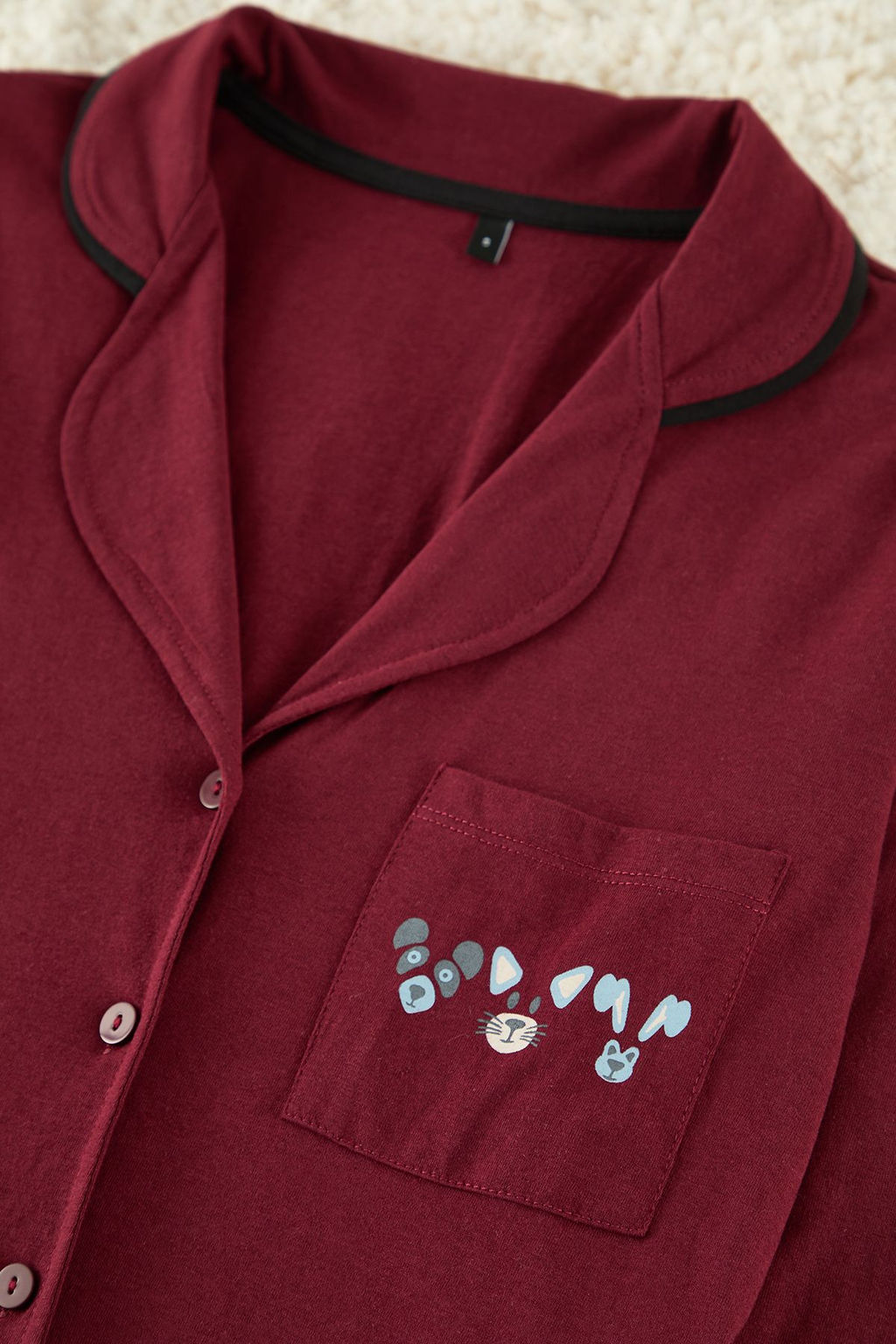 Trendyolmilla Gri Pamuklu Biye ve Cep Detayl? Bask?l? Orme Pijama Tak?m? THMAW22PT0785  фото 8