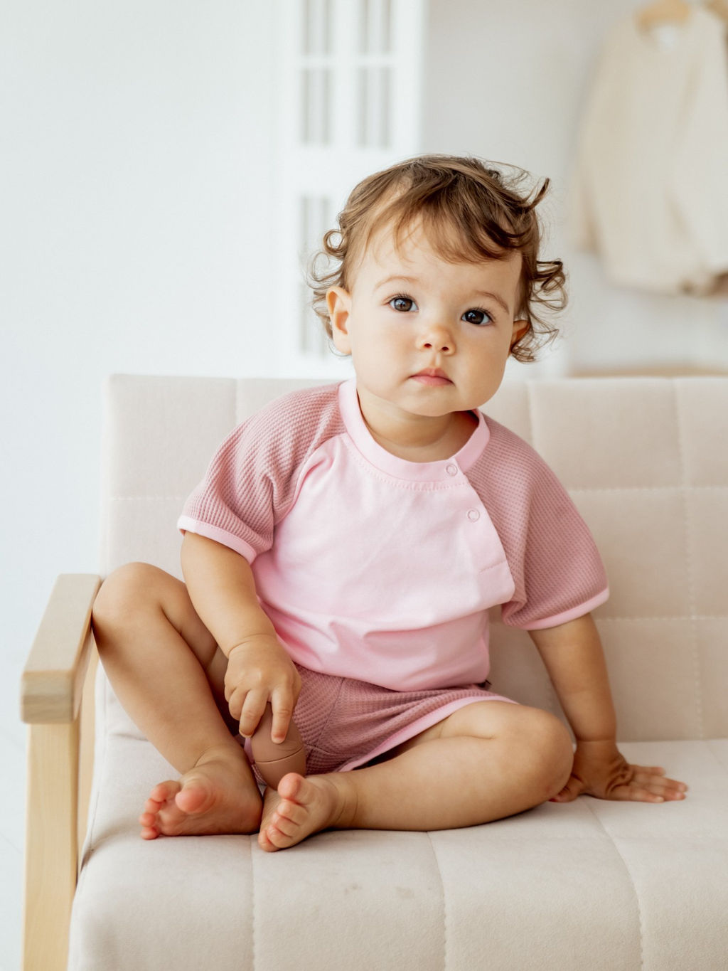 Комплект футболка и шорты Роза из рифленой ткани 0+ - Bungly фото 3