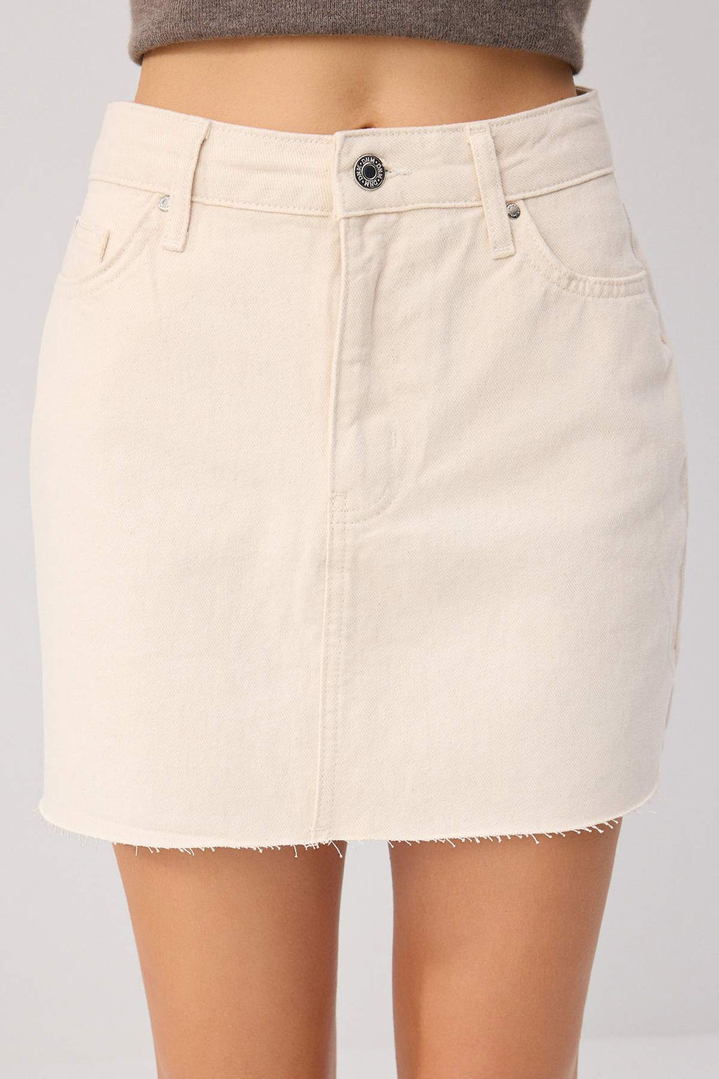 Ekru Pa_a Kesikli Mini Denim Etek TWOSS26ET00257 - Trendyolmilla фото 3