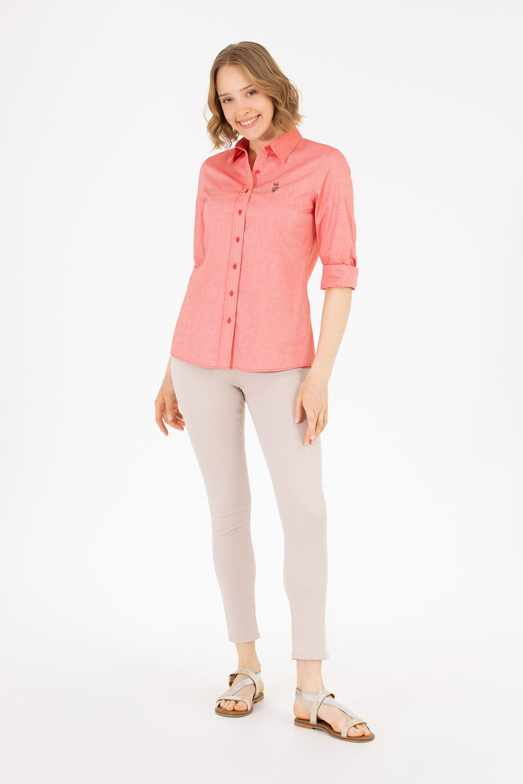 Рубашка женская красная Uzunkol Basic - U.s. polo assn фото 4