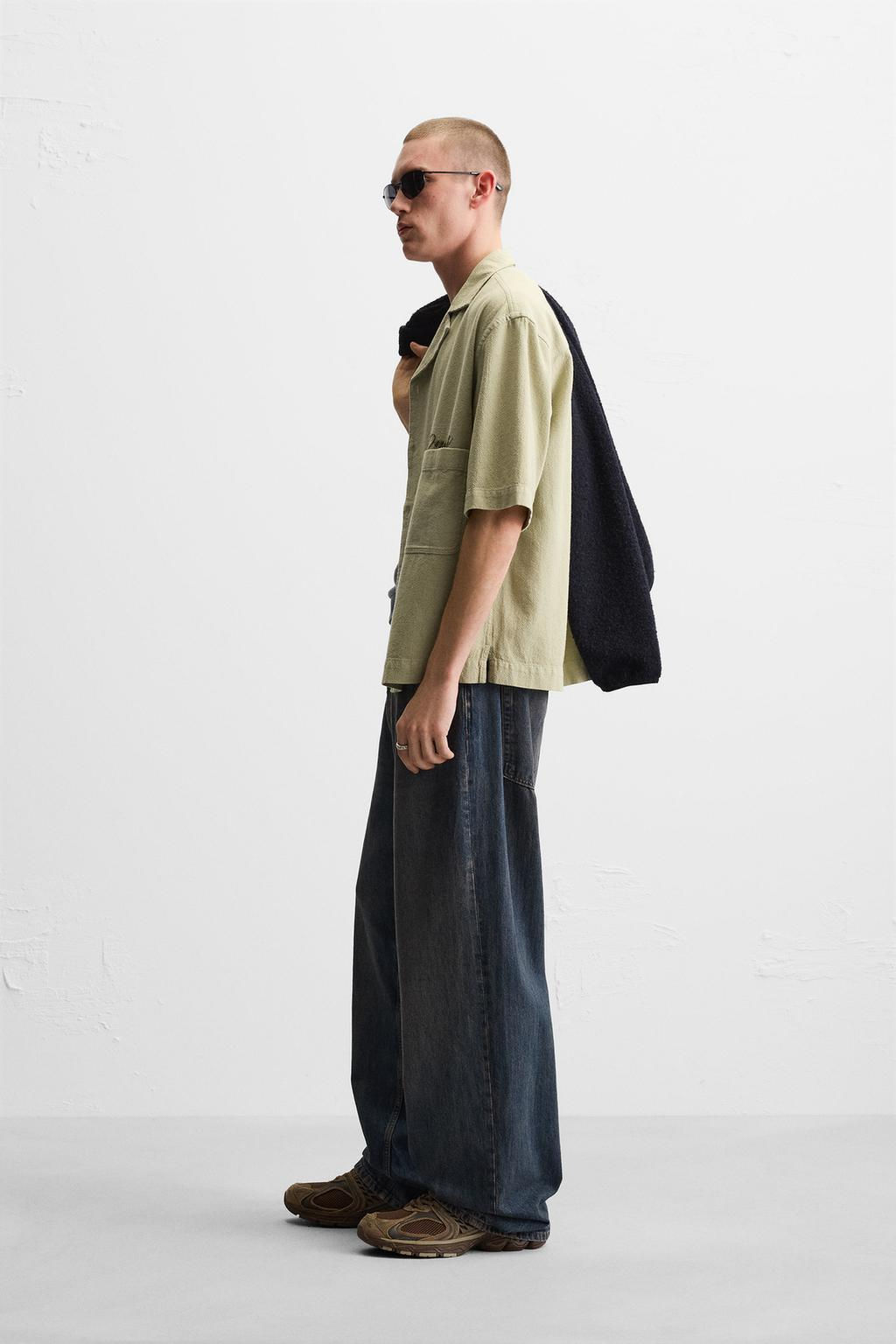 EMBROIDERED TEXTURED WEAVE SHIRT - Zara фото 4