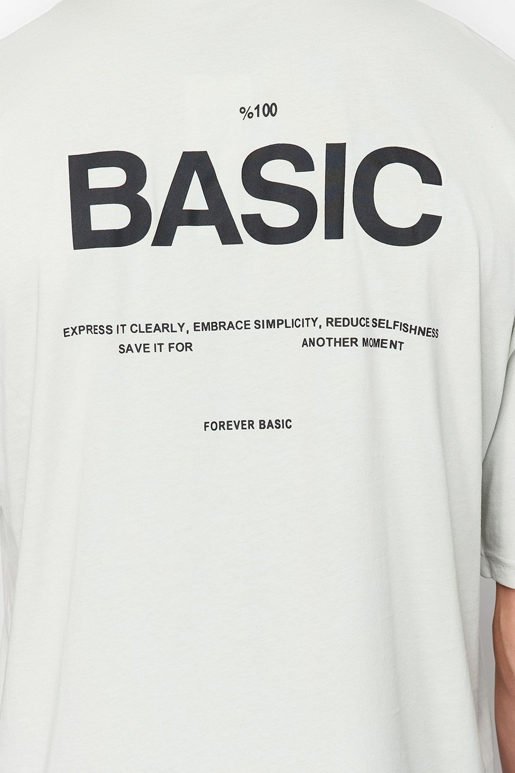 TRENDYOL MAN Gri Oversize Bisiklet Yaka Slogan Orme T-Shirt TMNSS23TS00263 - Trendyolmilla фото 24