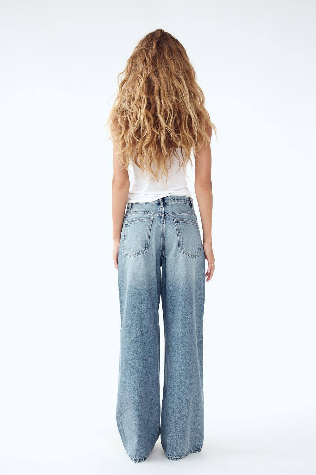 HIGH-WAIST TRF WIDE-LEG JEANS WITH CROSSOVER WAISTBAND - Zara фото 15