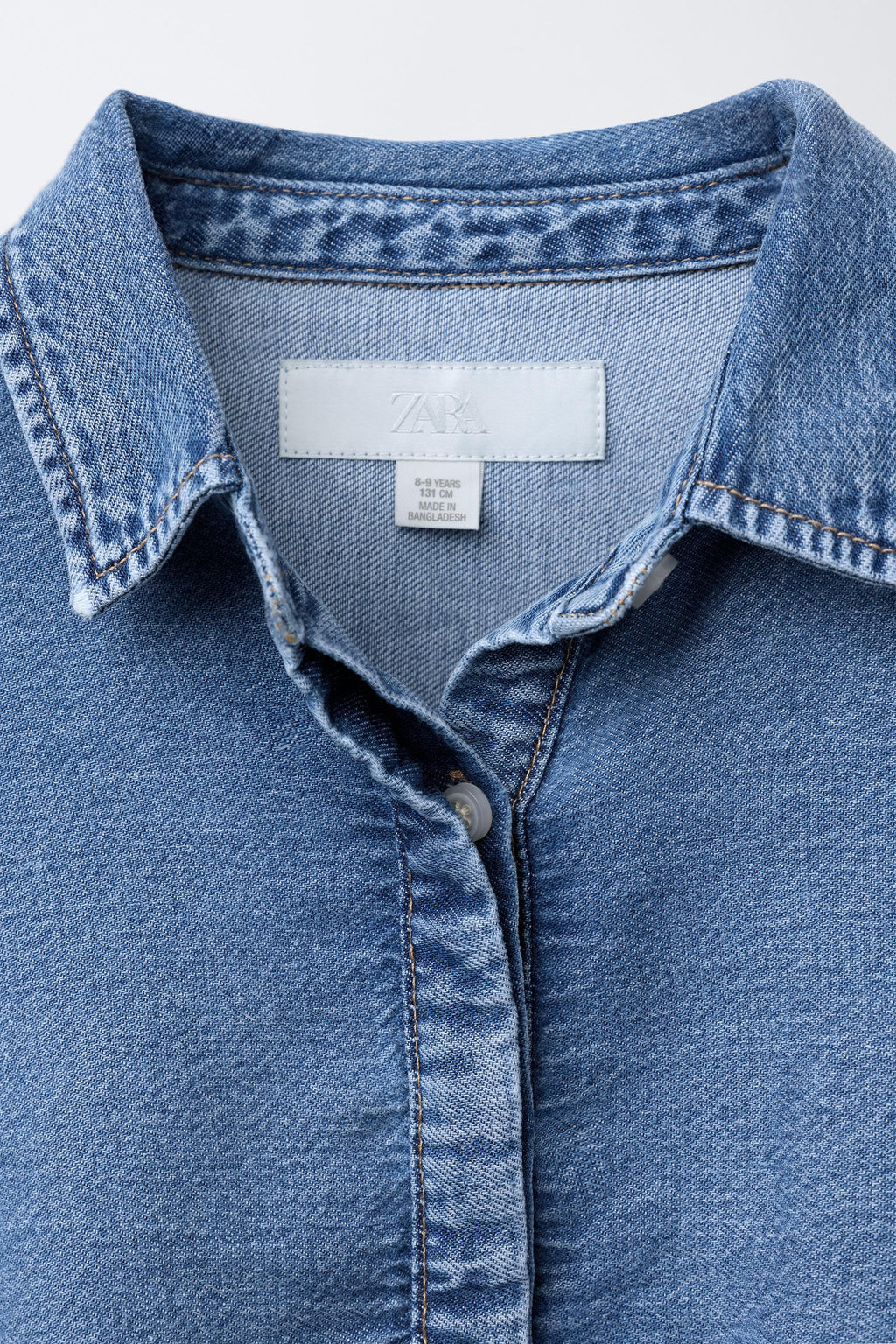 DENIM SHIRT WITH SCHIFFLI EMBROIDERY HEM - Zara фото 3