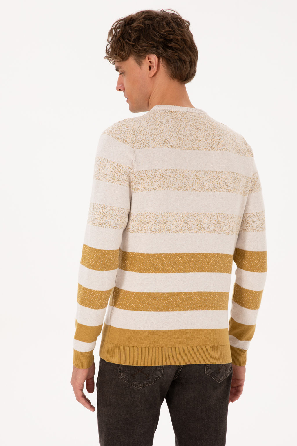 Erkek Regular Fit Bisiklet Yaka Hardal Kazak - U.s. polo assn фото 12