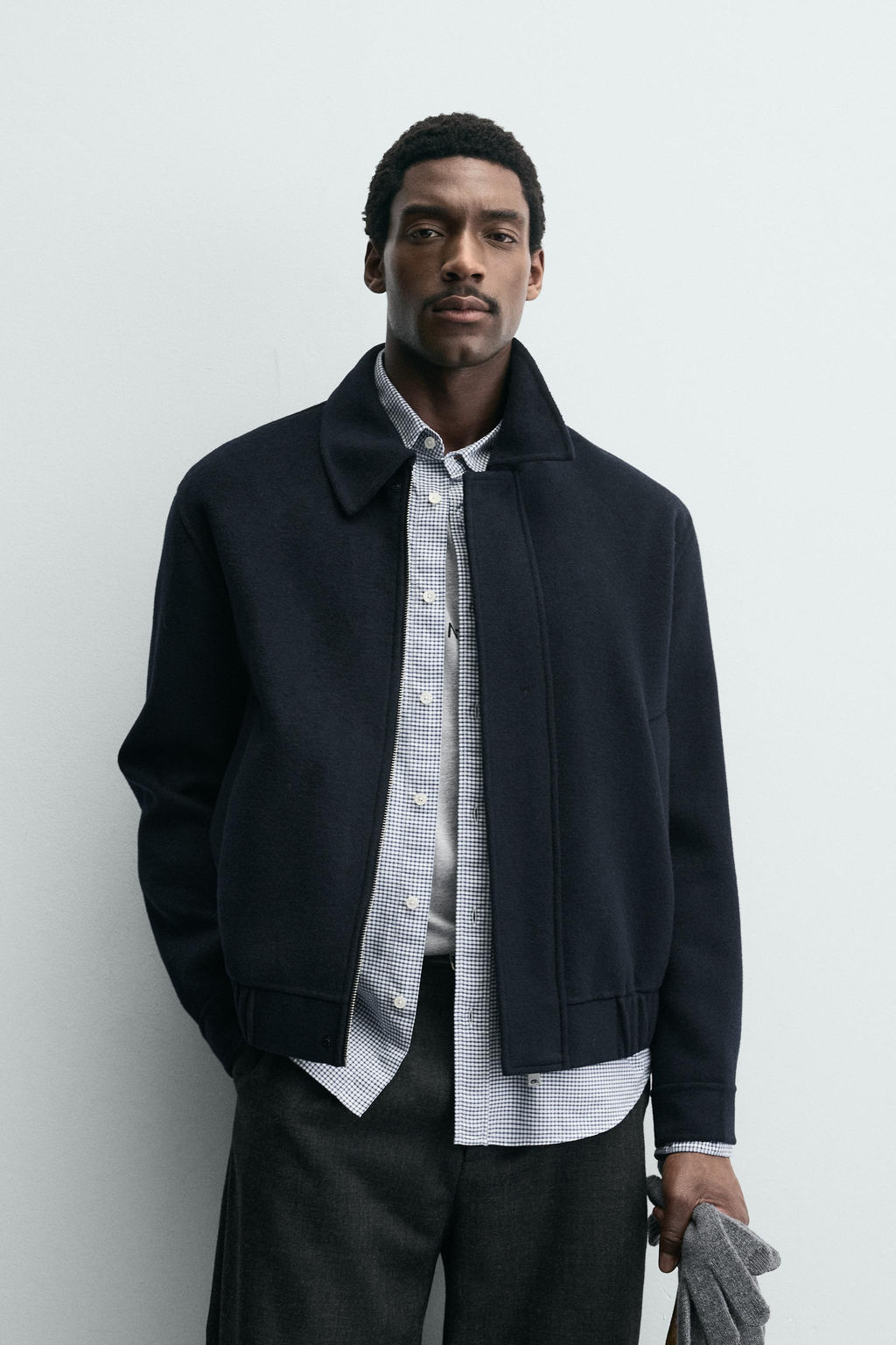 CROPPED FIT WOOL BLEND OVERSHIRT - Zara фото 2