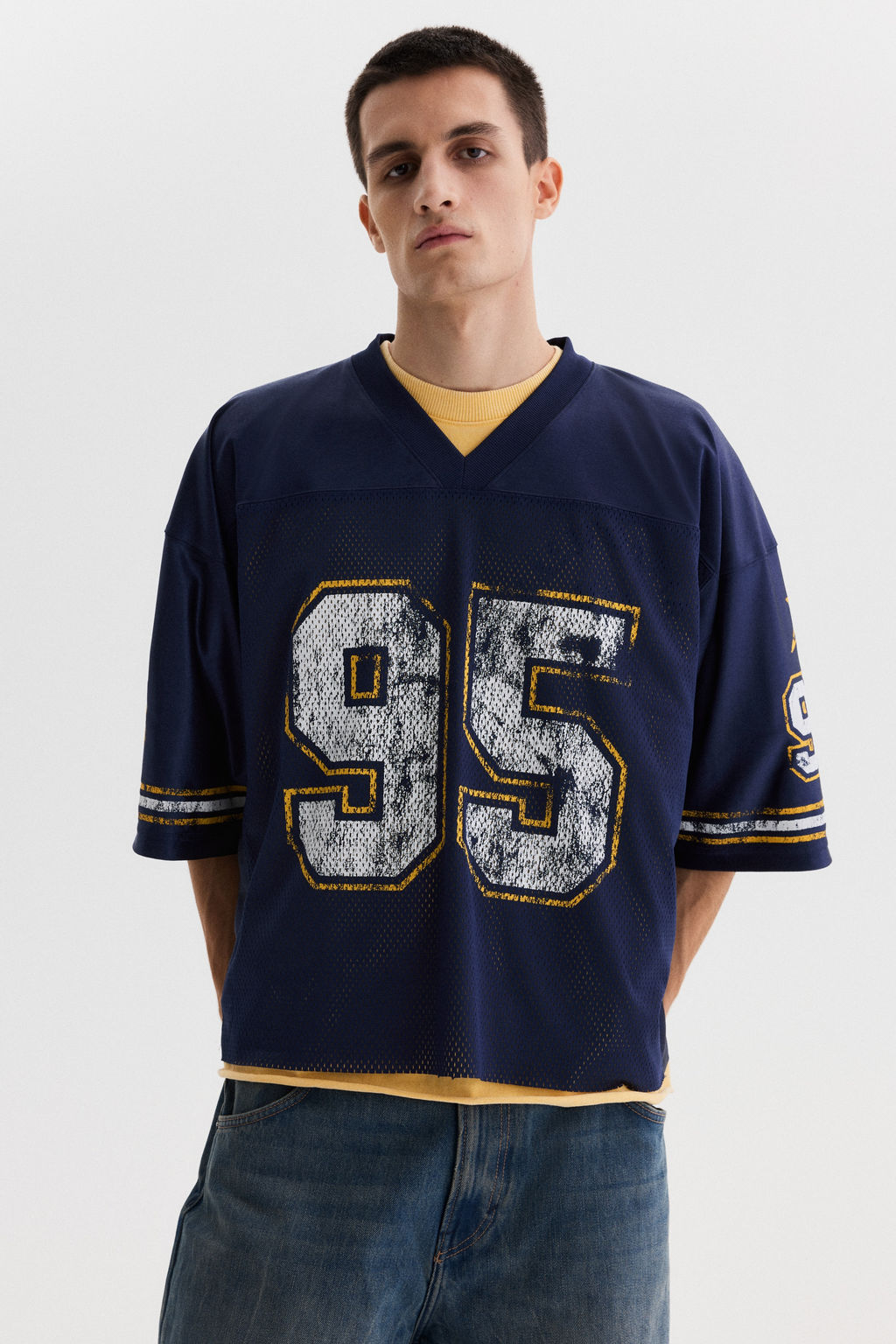 Camiseta de malla estampada Oversized Fit - H&m фото 5
