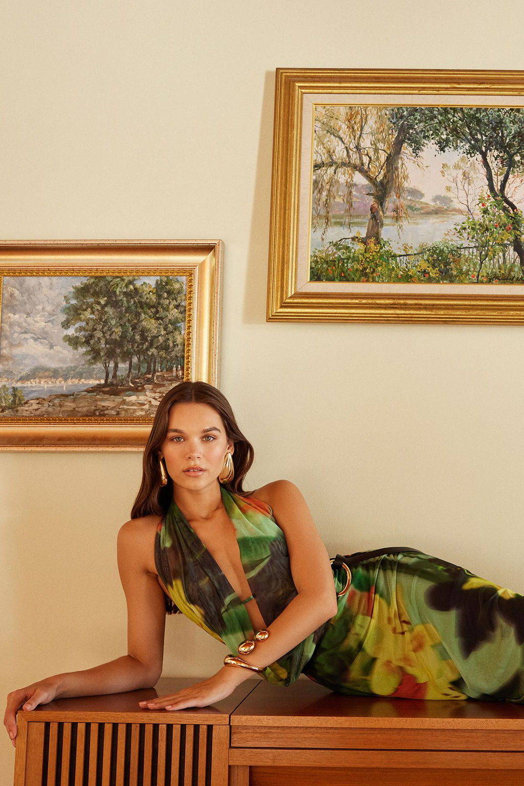 TRENDYOLMILLA Cok Renkli Cicek Desenli Orme Tul Uzun Gece Abiye Elbise TPRSS24AE00261 фото 10