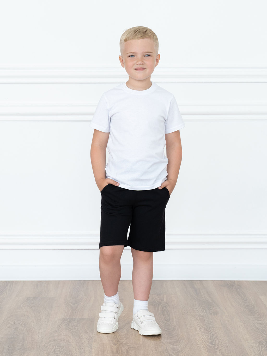 Шорты детские черные с карманами 403 (134, 68)