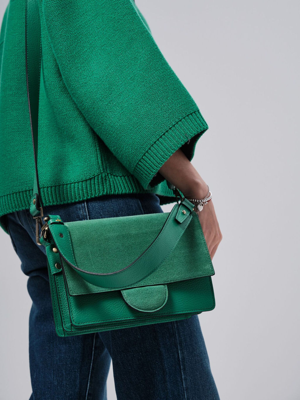 Сумка через плечо Deboro 30574 зеленая весна