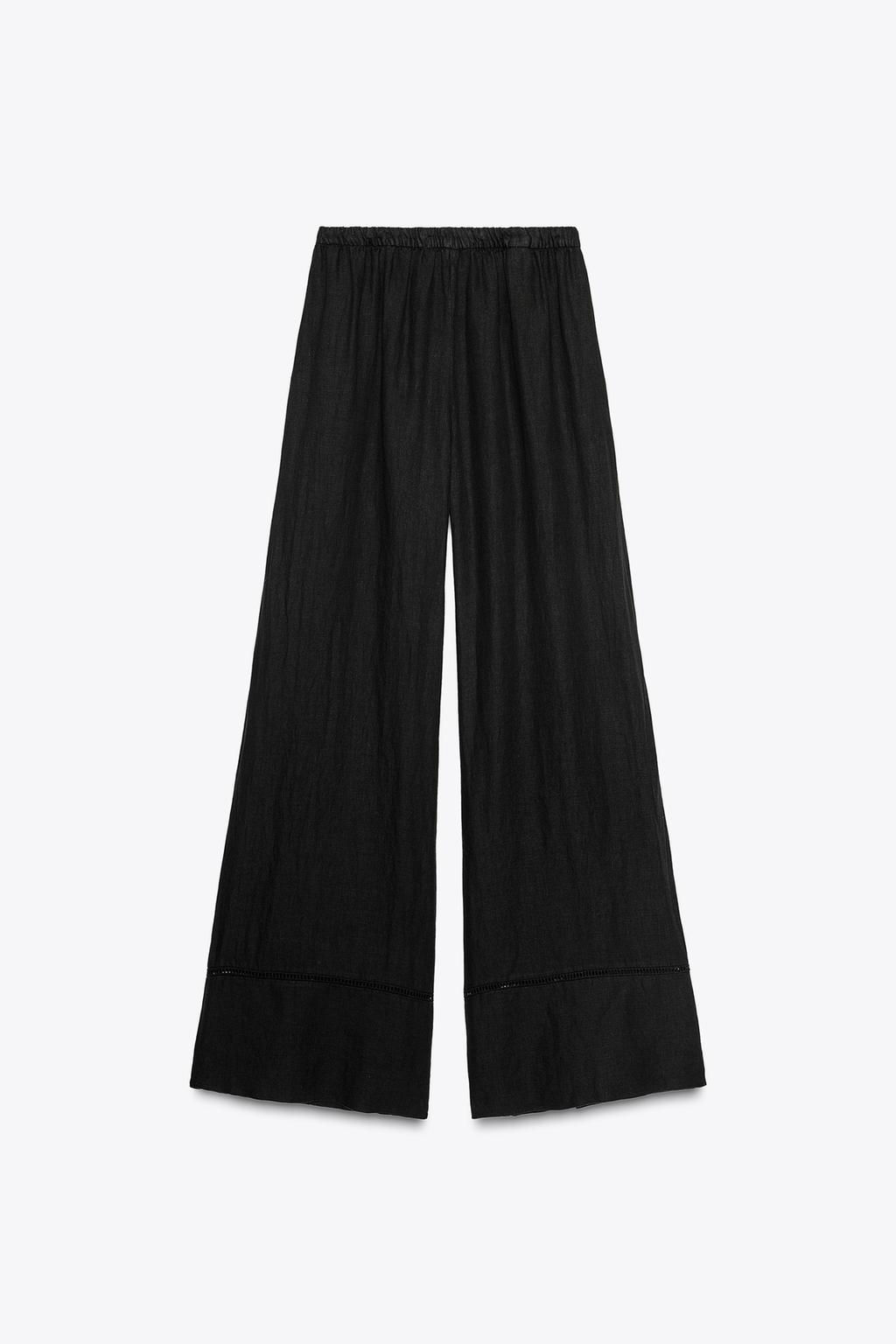 ZW COLLECTION 100% LINEN PALAZZO TROUSERS - Zara фото 4