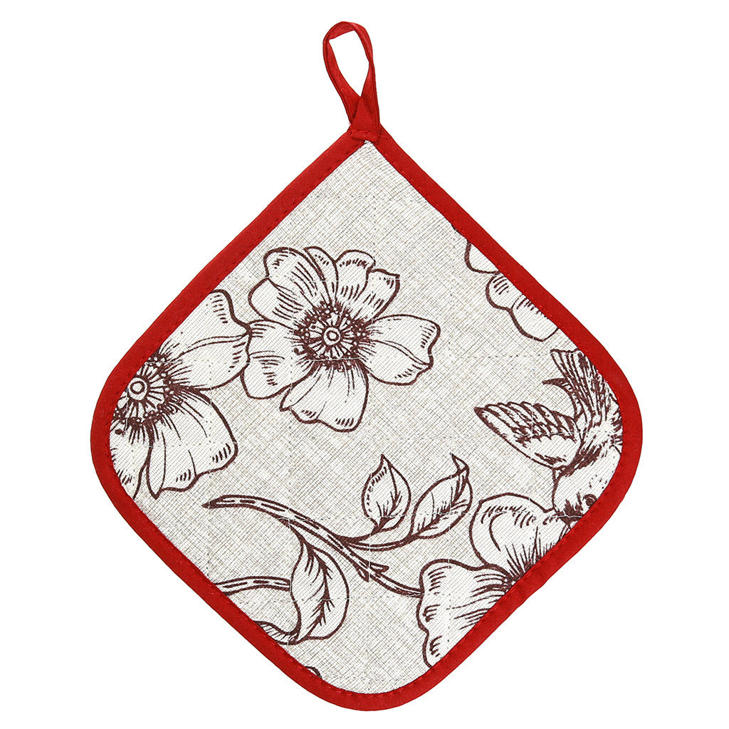 Кухонный комплект Парадиз: прихватка-варежка 15х30см + прихватка 20х20см, рогожка 171г/м2, хлопок 100%, наполнитель - ватин 280г/м2, на пластмассовом подвесе, Домашняя мода (Россия)  фото 3