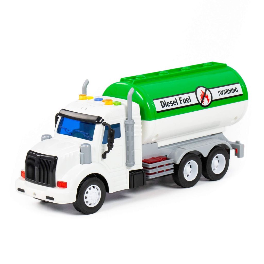 Профи, автомобиль с цистерной инерционный ( со светом и звуком) (зелёный) (в коробке) - Полесье фото 8
