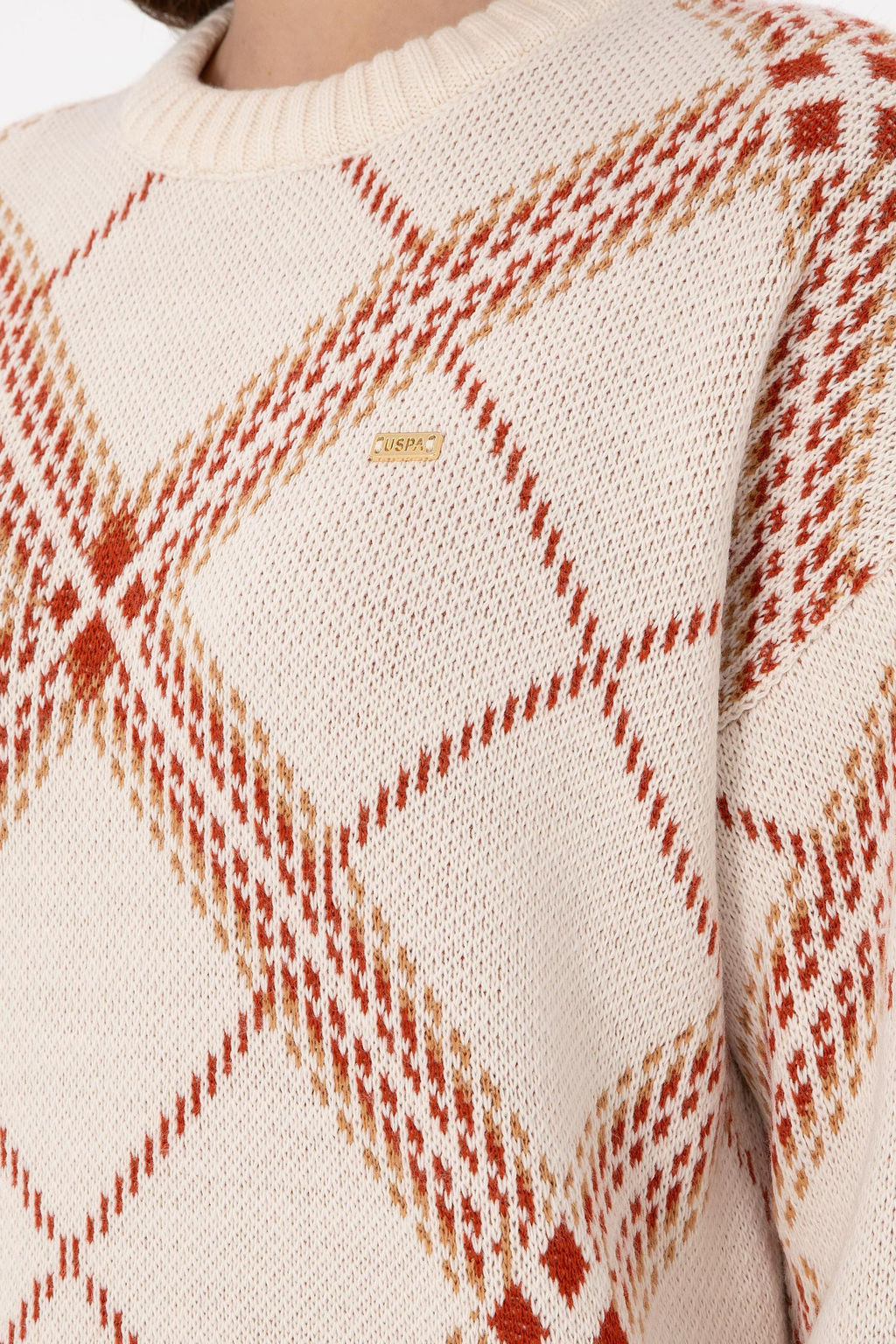 Женский кремовый меланжевый свитер Дополнительная скидка 11% в корзине - U.s. polo assn фото 14