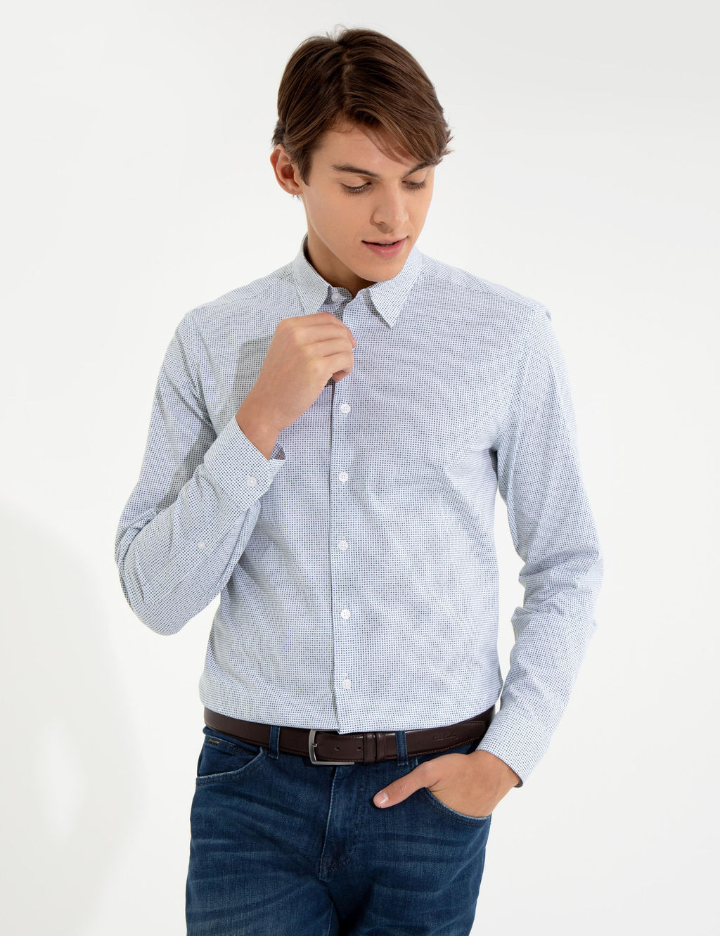 Ye_il Slim Fit Uzun Kollu G_mlek