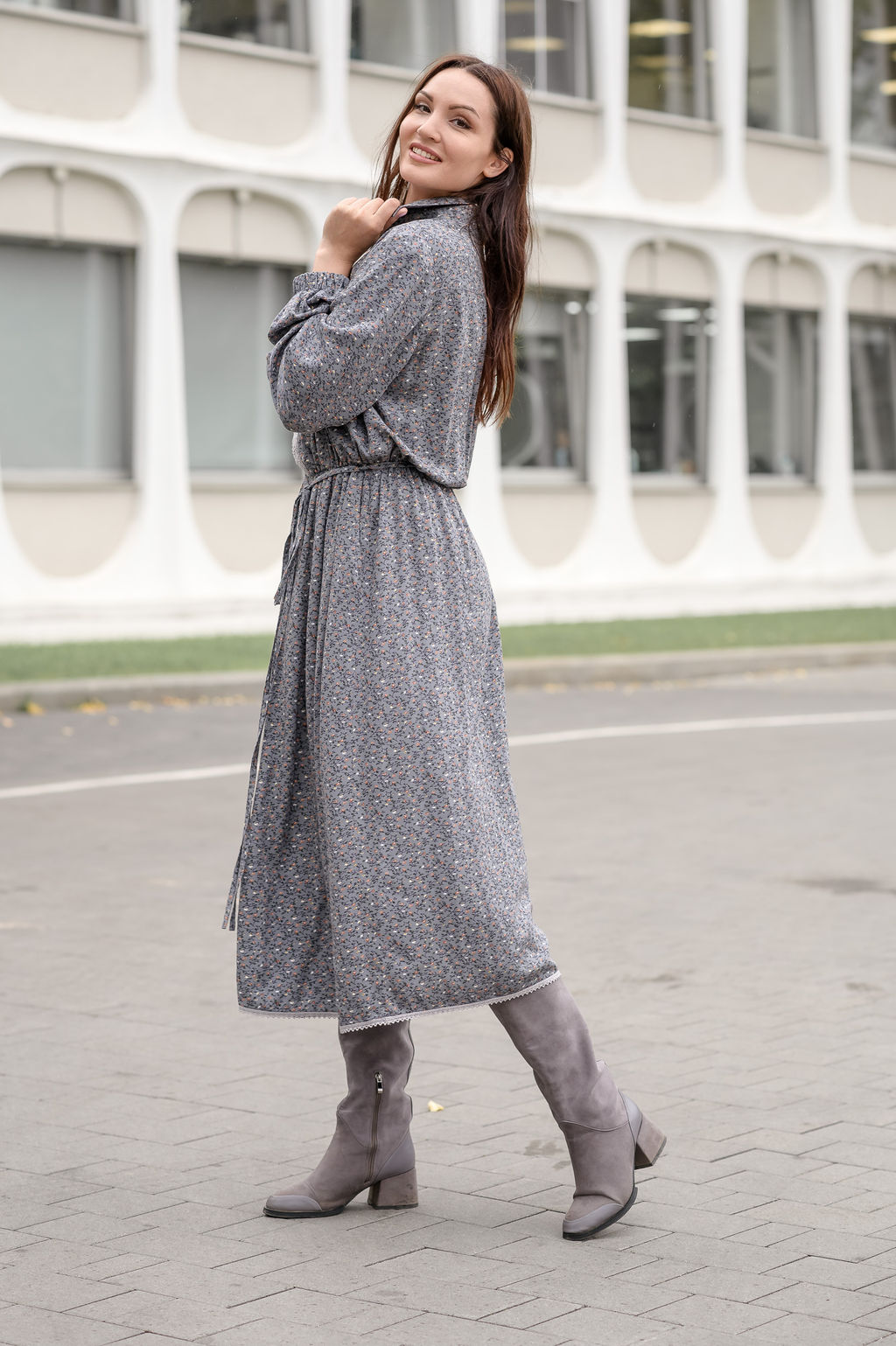 платье ХЛОПОК+ВИСКОЗА с кружевом - Новый лен фото 5