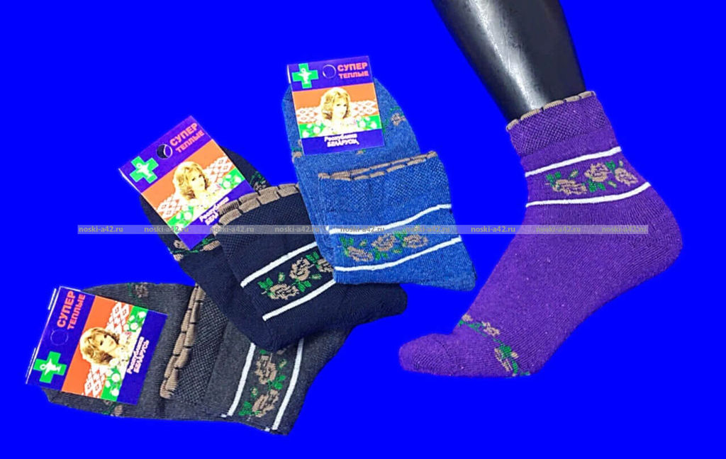 Цена за 10 пар. Линия здоровья Беларусь носки женские внутри махра