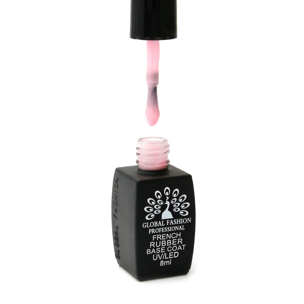 Каучуковая база для гель лака френч, Rubber Base Coat French, 8 мл., Global Fashion 10  фото 11
