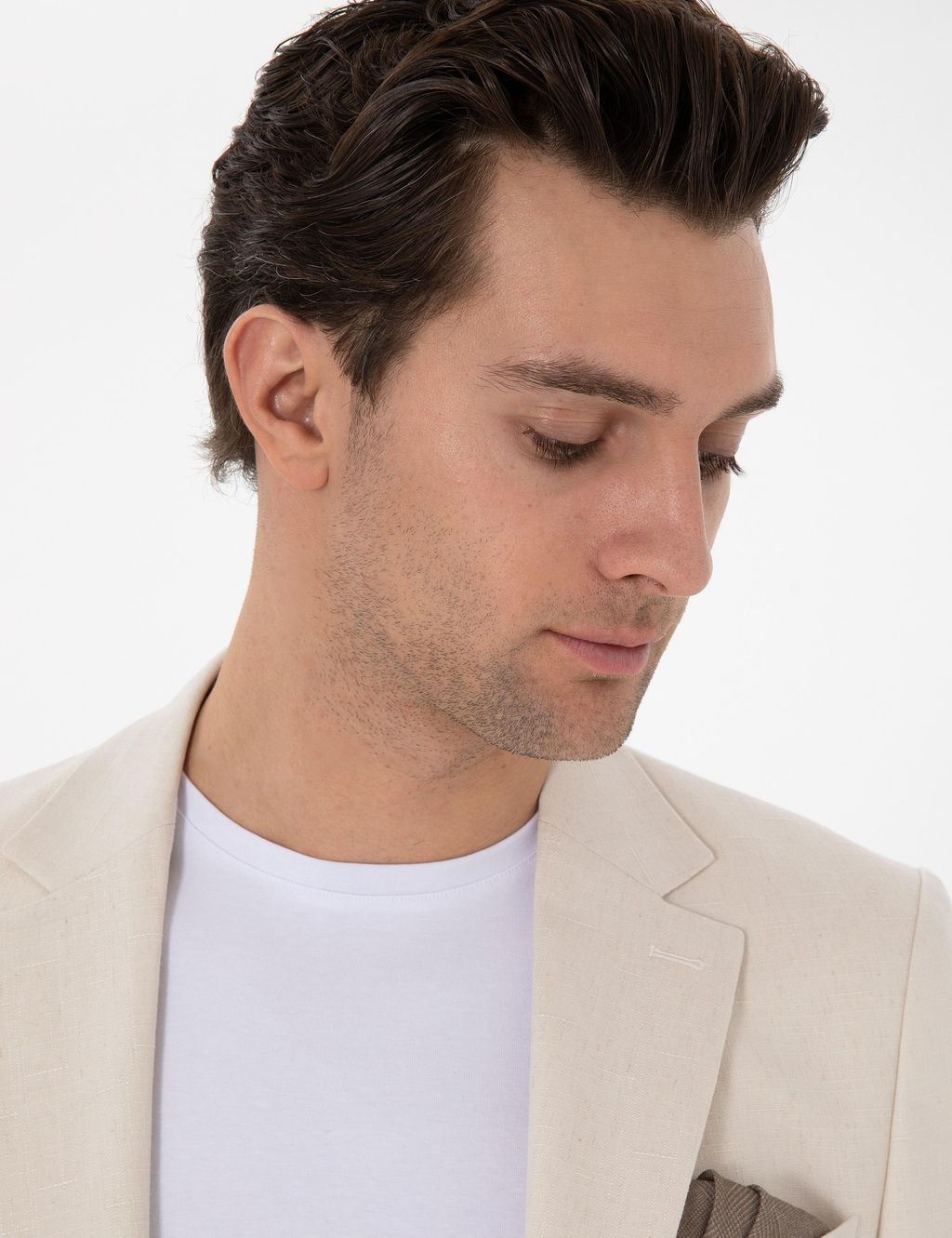 Ekru Slim Fit Tak_m Elbise - Cacharel фото 2