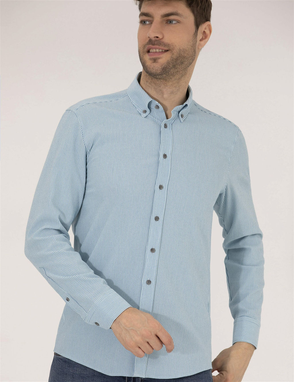 Aqua Slim Fit Uzun Kollu G_mlek - Pierre cardin фото 2