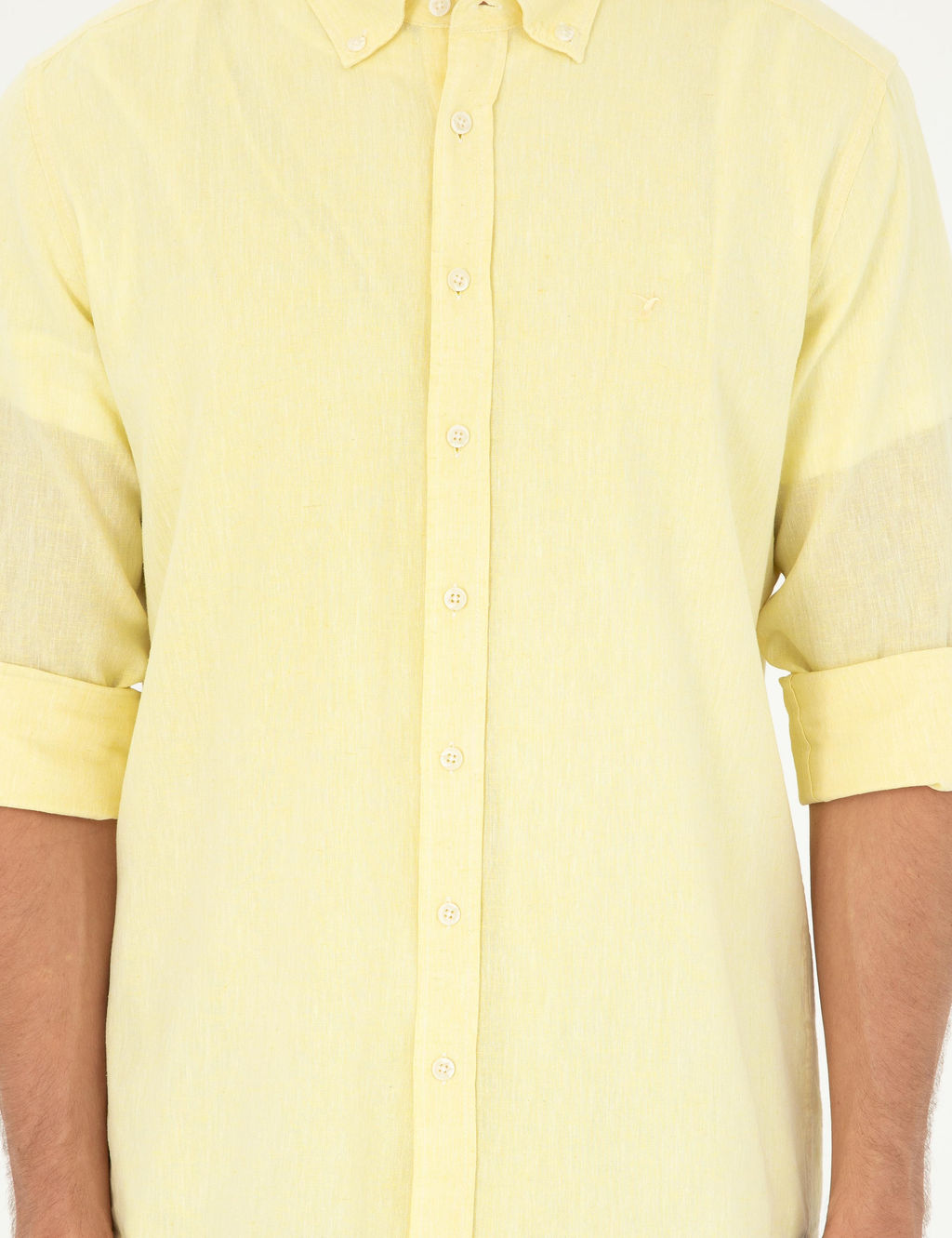 Sar_ Slim Fit Keten Kar___ml_ G_mlek
