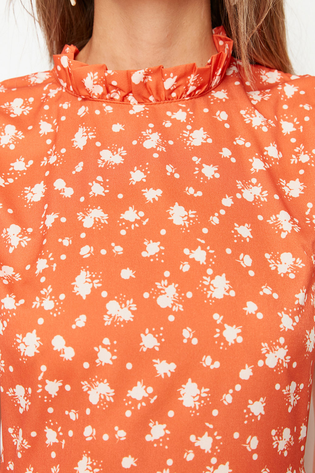 TRENDYOLMILLA Ac?k Mavi Cicekli A Kesim F?rf?rl? Midi Dokuma Elbise TWOSS20EL0894  фото 23