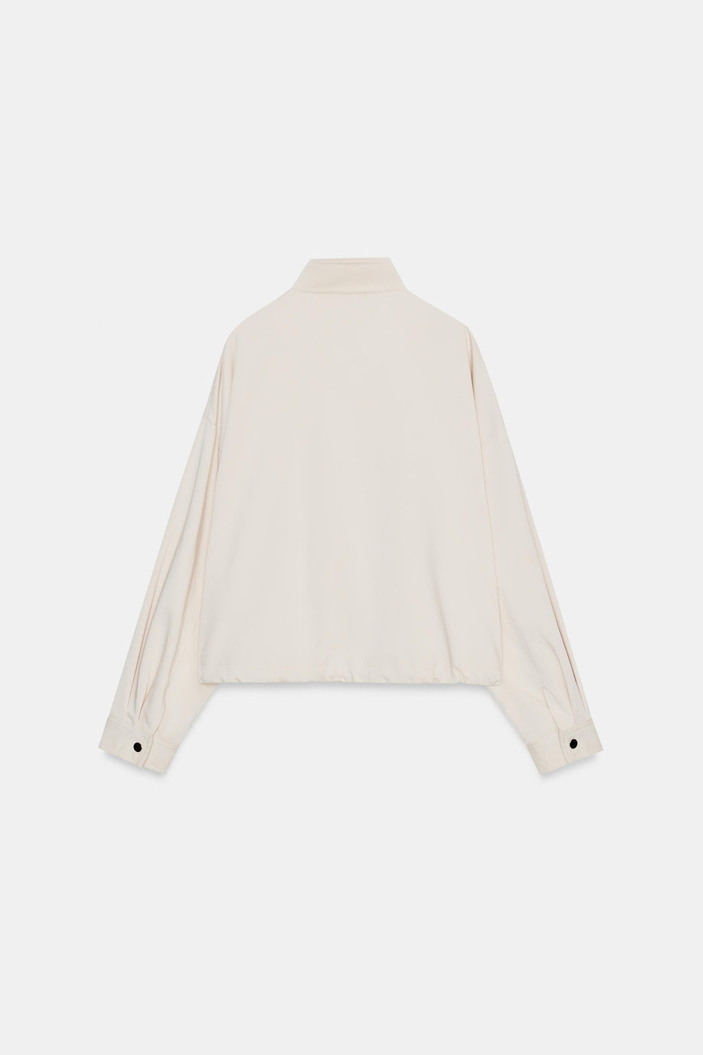 CAZADORA BOMBER CUELLO SUBIDO / Crudo