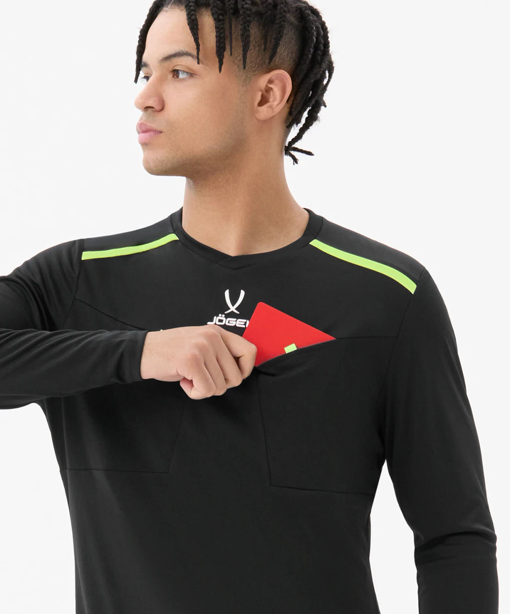 Футболка судейская с длинным рукавом JOGEL DIVISION PerFormDRY Referee LS Tee, черный  фото 8