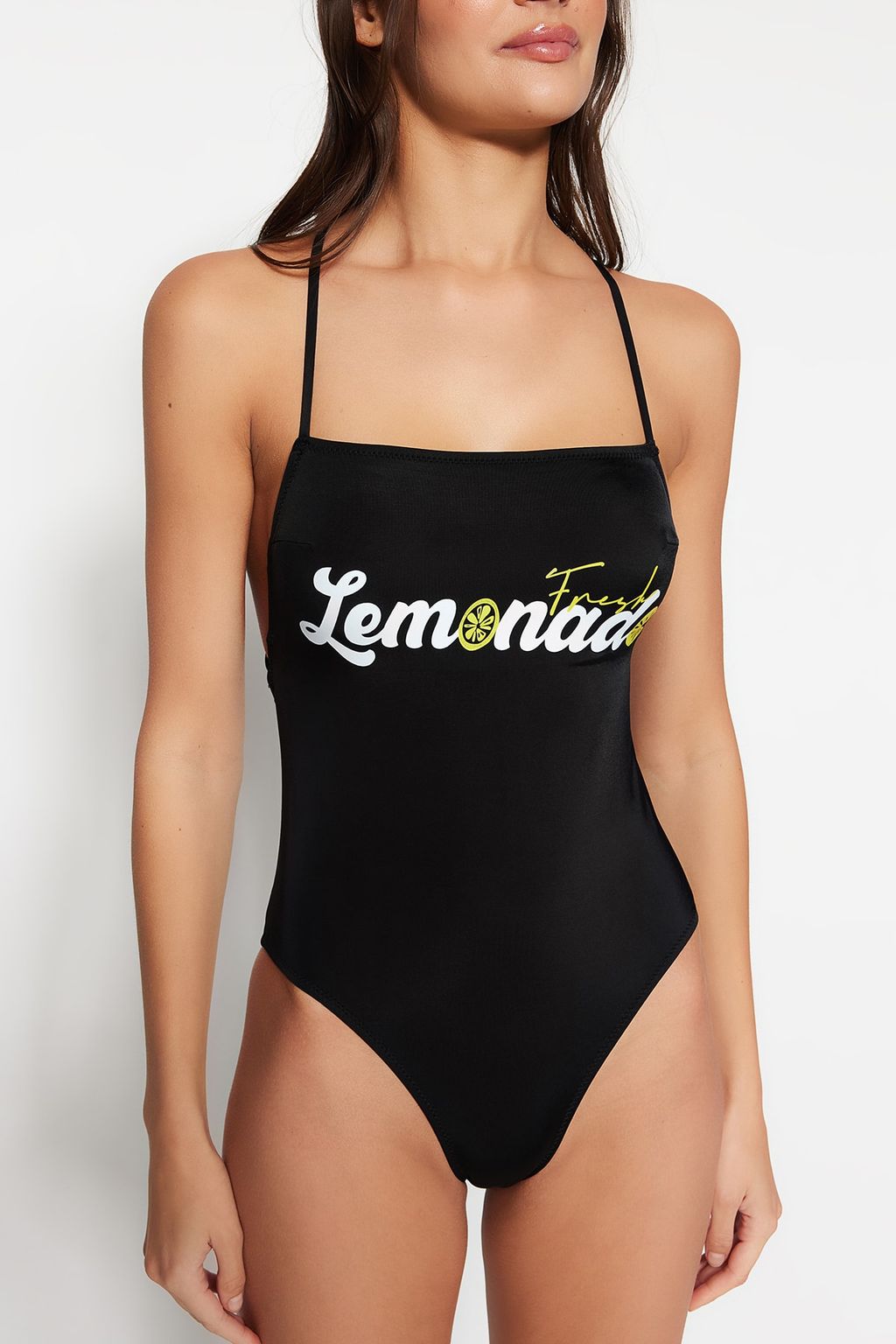 Siyah Kare Yaka Bask?l? Normal Paca Mayo TBESS23MA00259