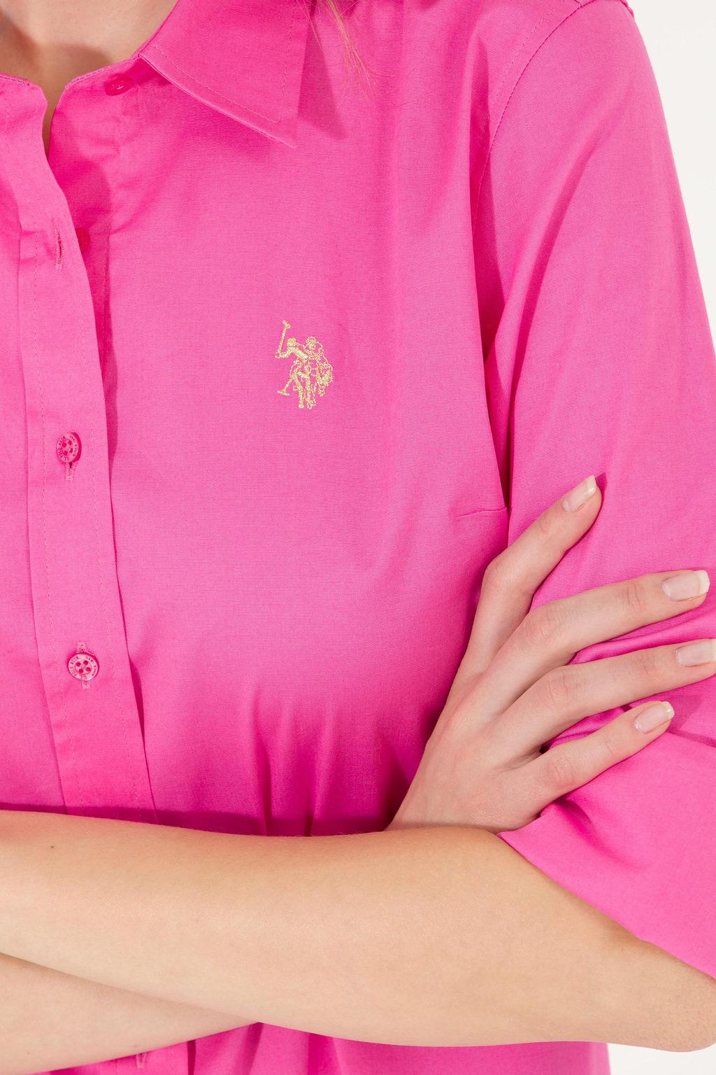 U. S. Polo Assn Женская розовая базовая рубашка с длинным рукавом - U.s. polo assn фото 7