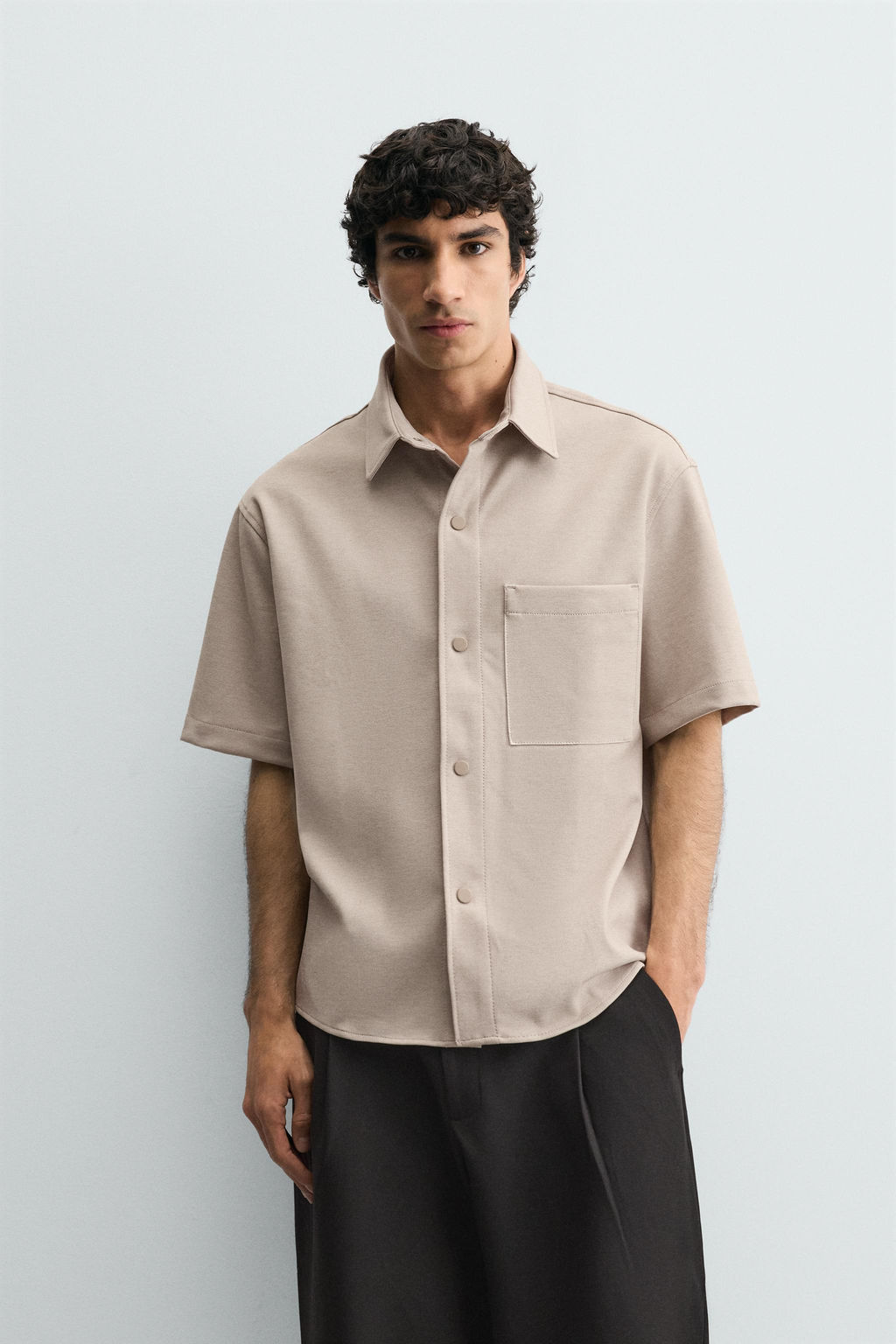 SOBRECAMISA CONFORT NON IRON / Tostado claro - Zara фото 9
