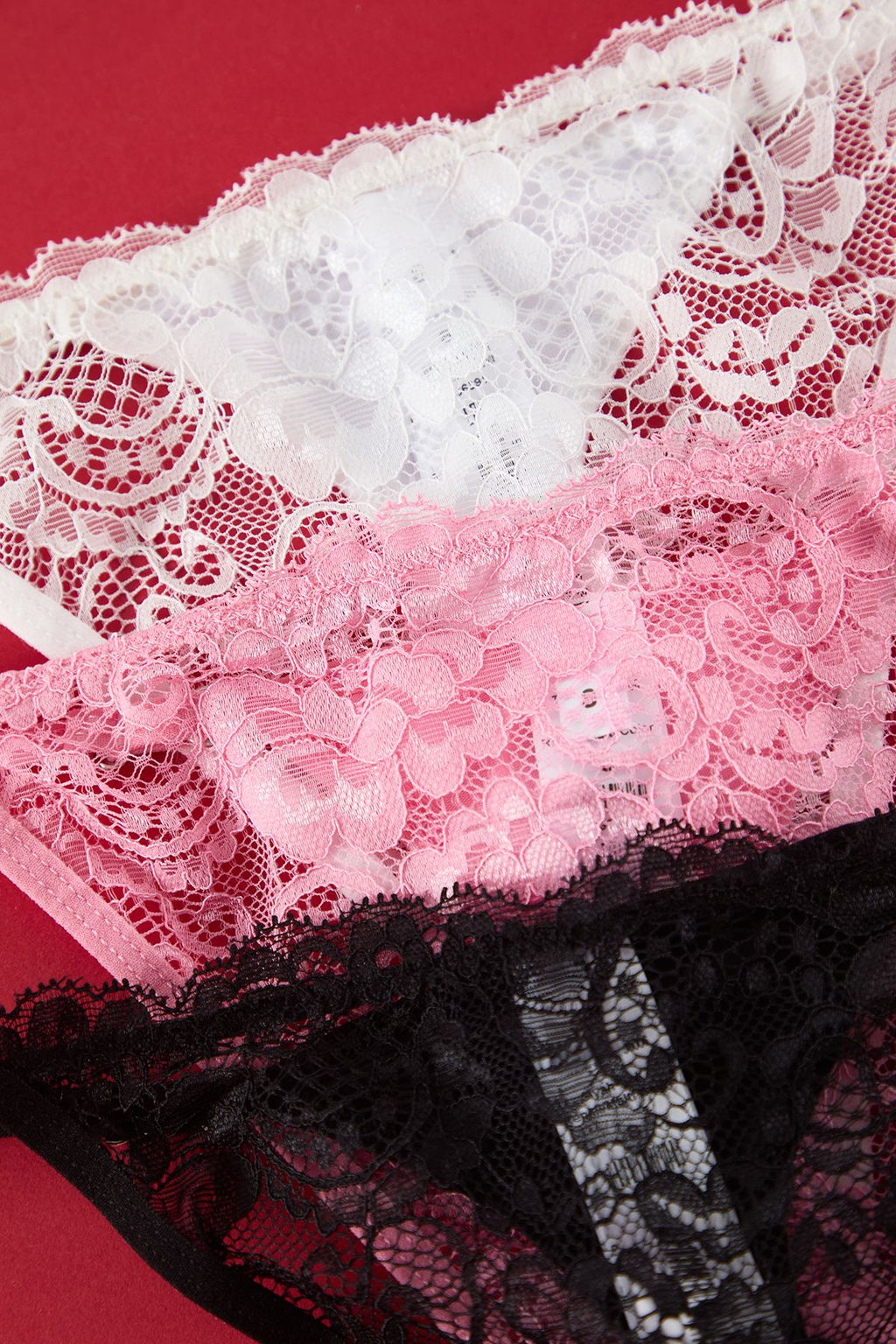 TRENDYOLMILLA Siyah-Pembe-Beyaz 3lu Paket Dantel Tanga Orme Kulot THMSS25KU00006 фото 2