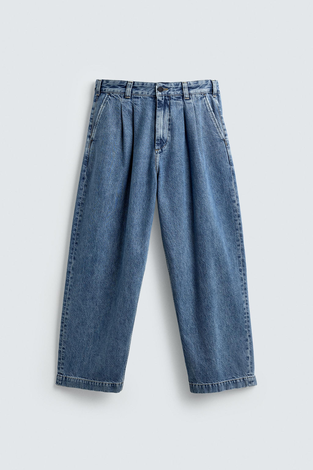 WIDE-FIT PLEATED JEANS - Zara фото 8