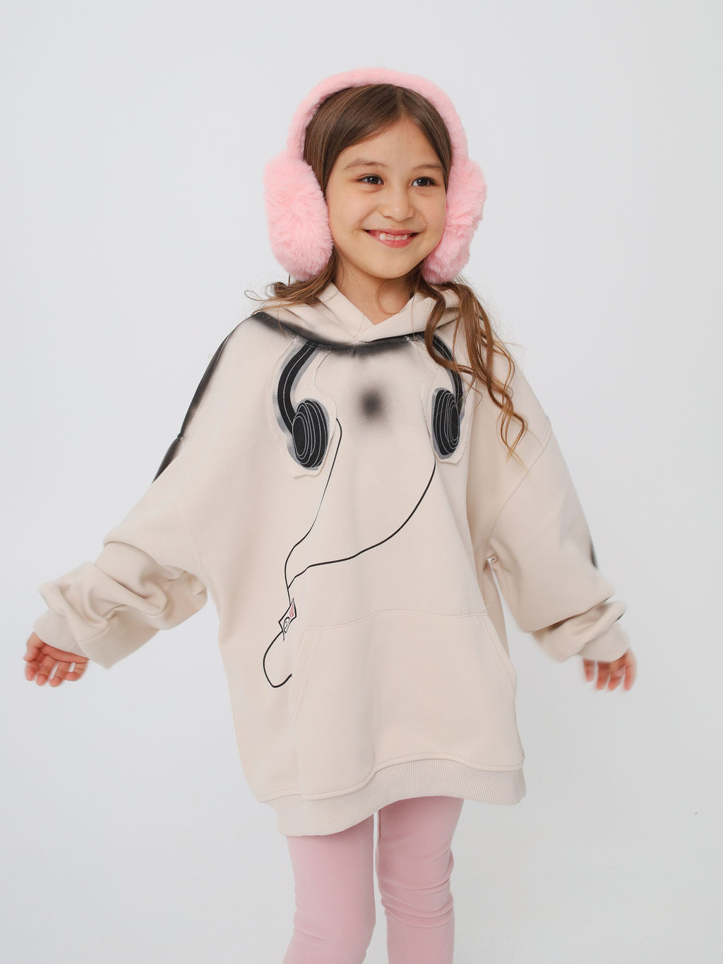 Наушники меховые FluffFold, розовые - Inzibe фото 5