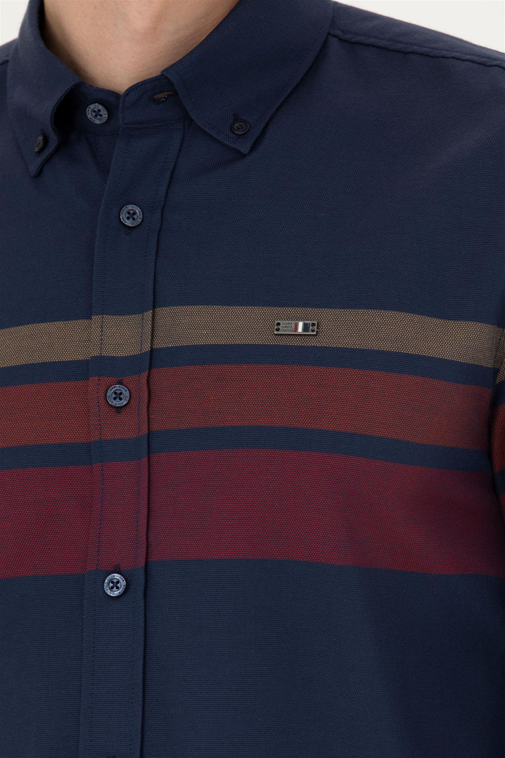 Мужская темно-синяя рубашка с длинным рукавом - U.s. polo assn фото 14