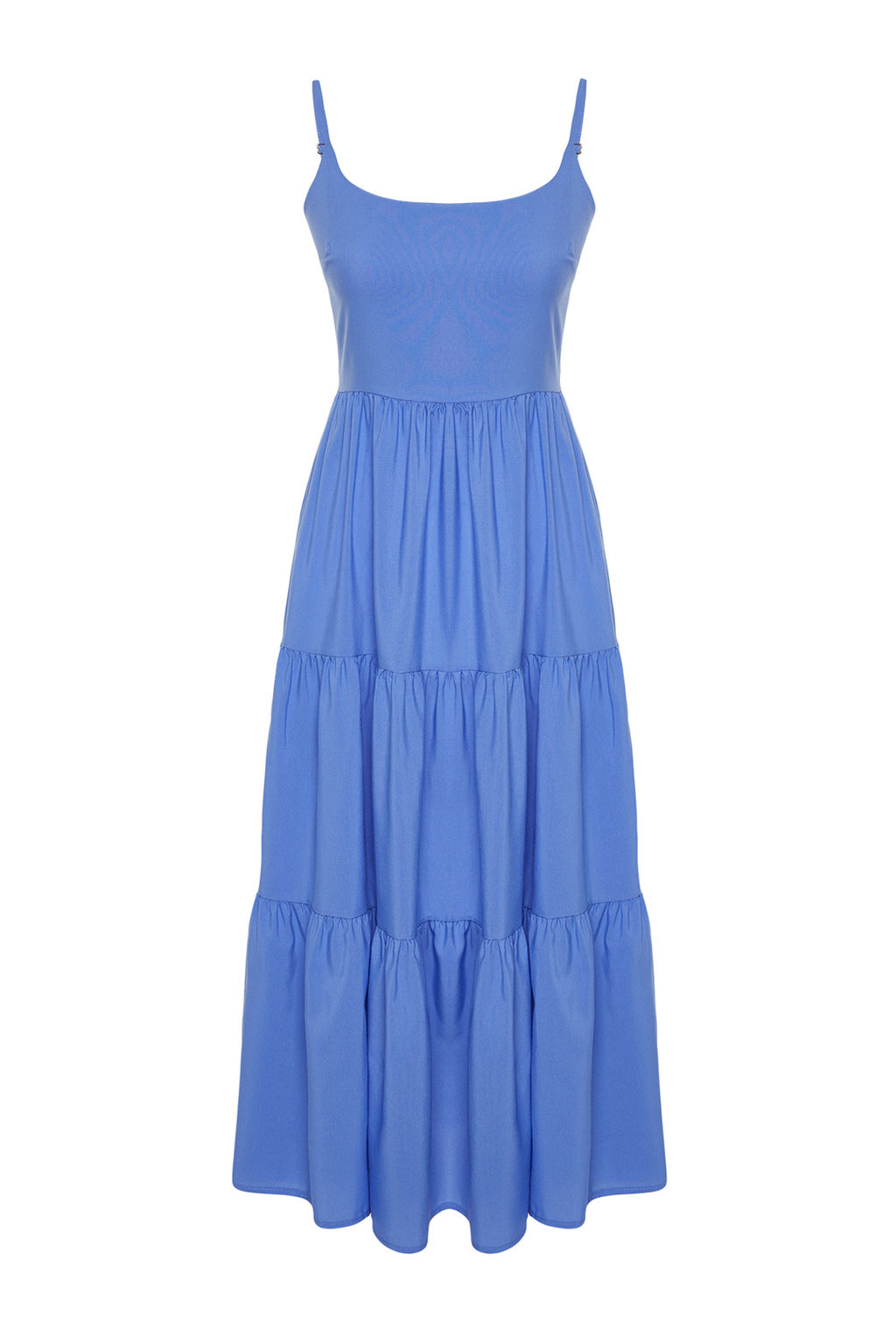 TRENDYOLMILLA K?rm?z? Etegi Belden Ac?lan Pamuk Kar?s?ml? Maxi Dokuma Elbise TWOSS24EL00386  фото 7