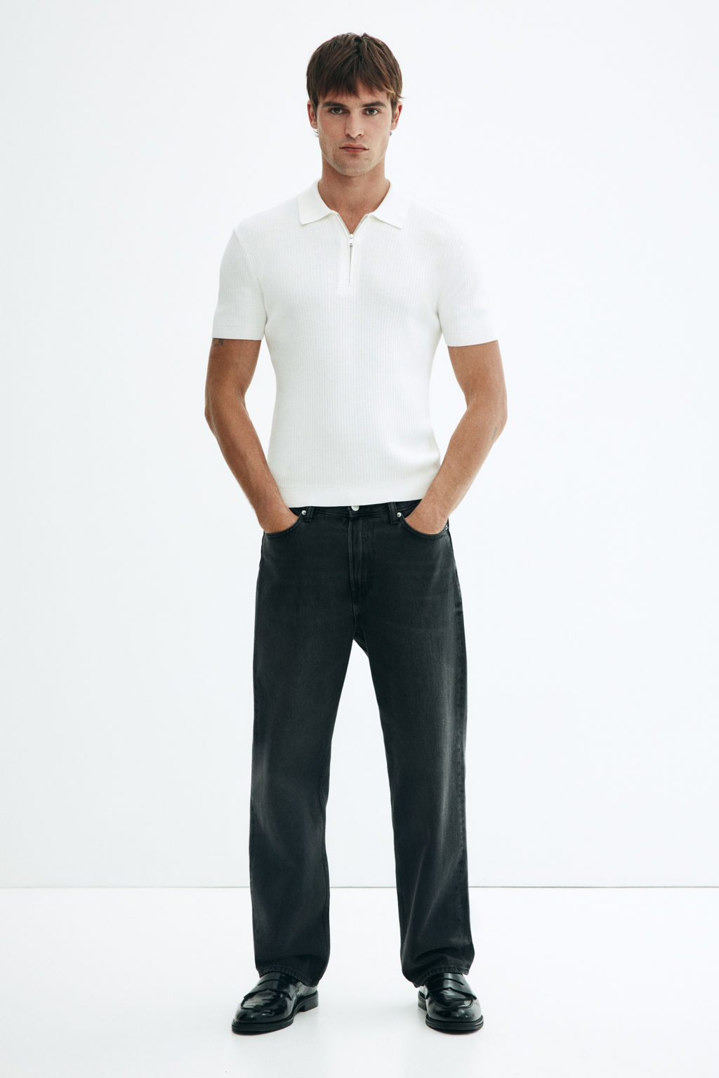 Polo con media cremallera Slim Fit - H&m фото 5