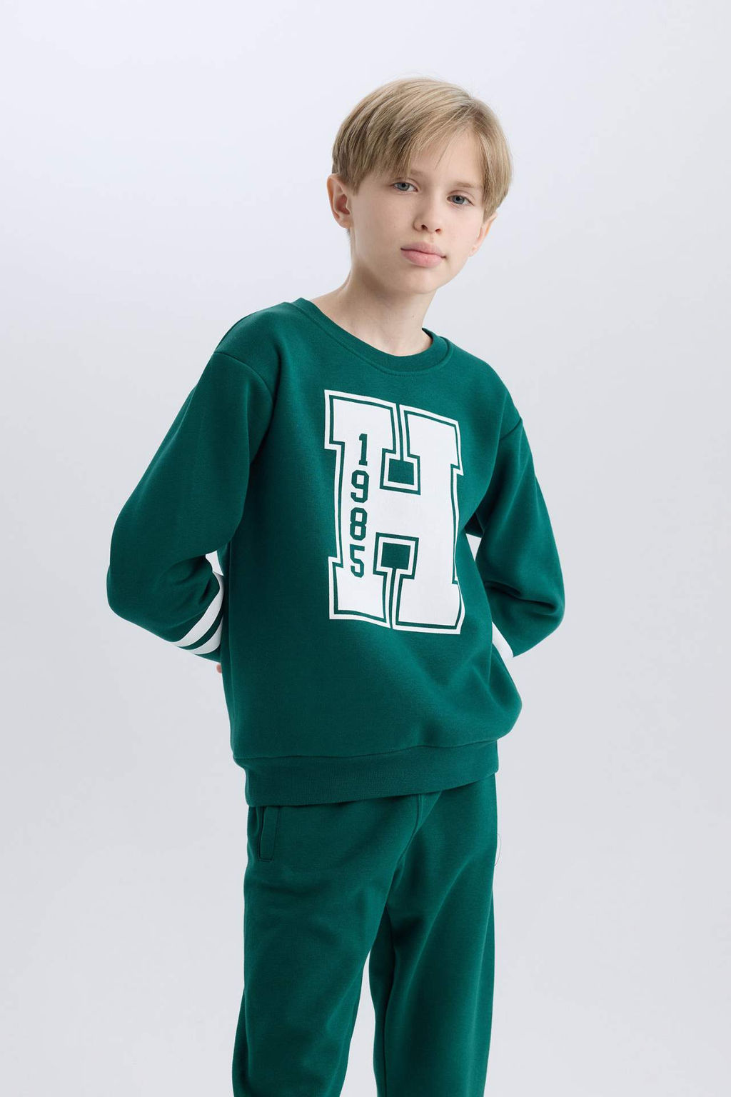 Erkek Cocuk Bisiklet Yaka Bask?l? Kal?n Sweatshirt - Defacto фото 3