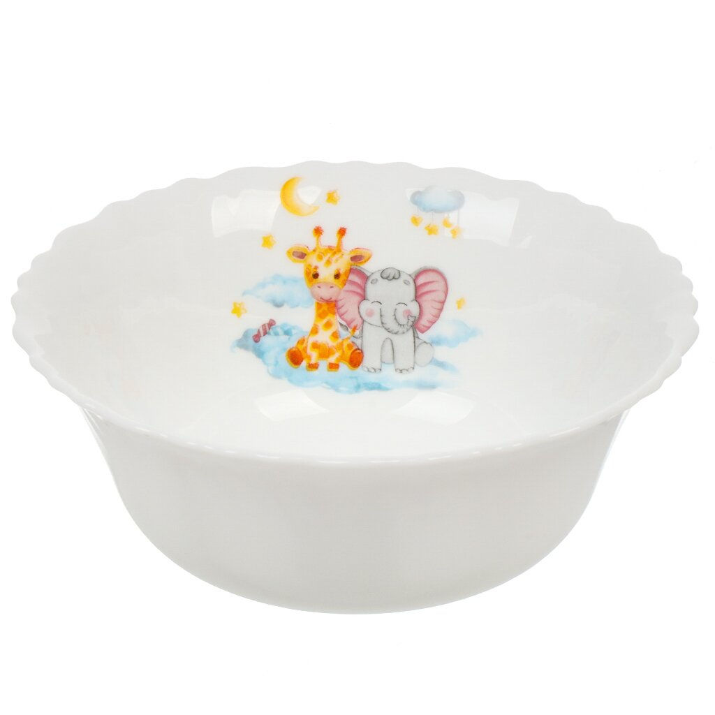 Набор посуды Жирафик, стеклокерамика, 3 шт, тарелка 19см, пиала 15см, кружка 190мл (469524) /DANIKS/  фото 3