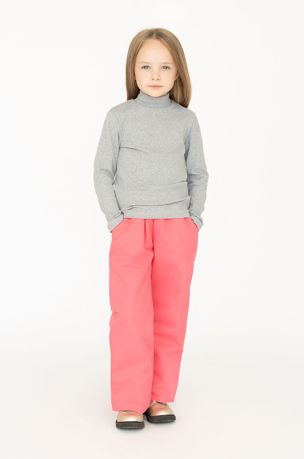 Брюки на поясе демисезонные розовые