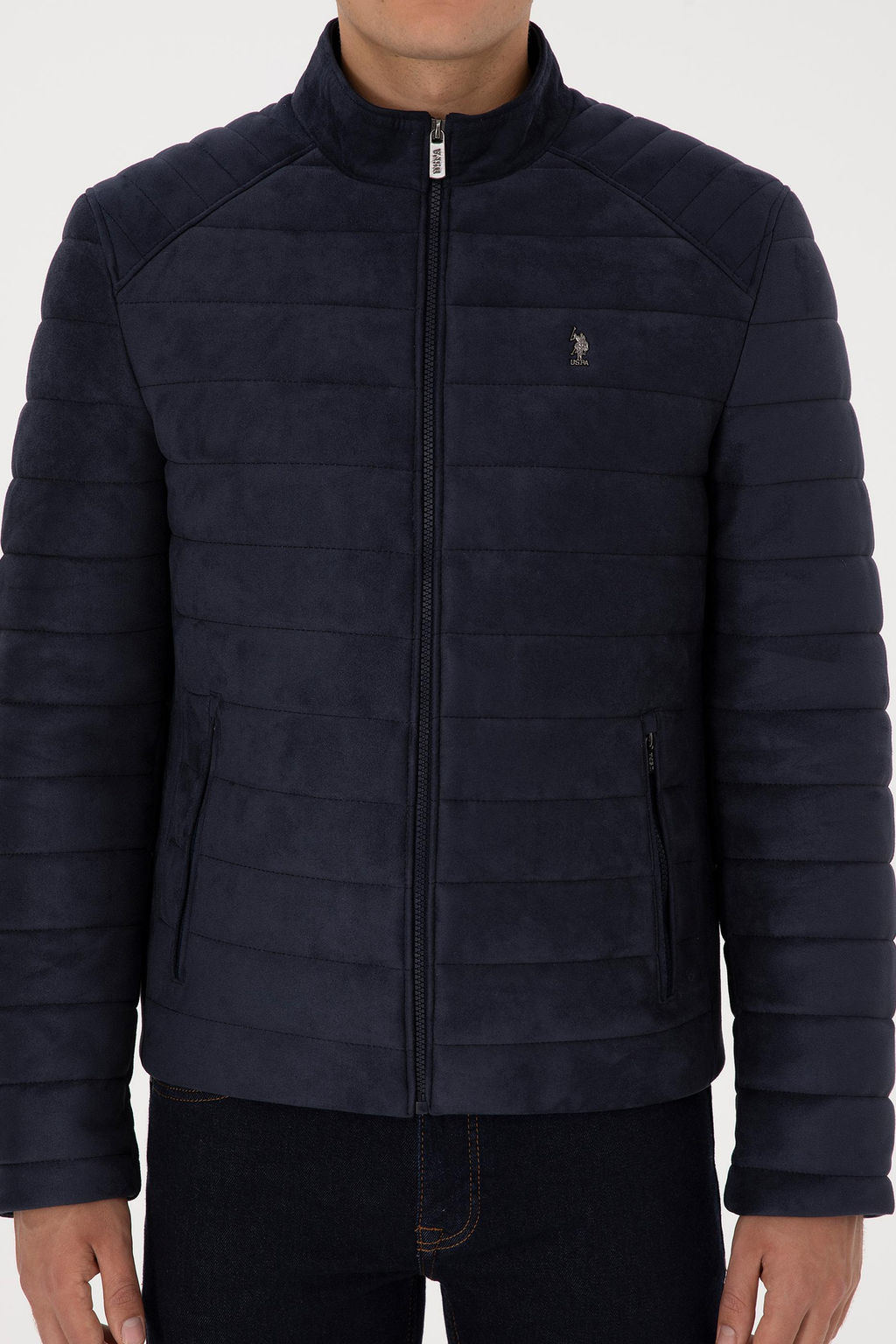 Erkek Lacivert Deri Ceket