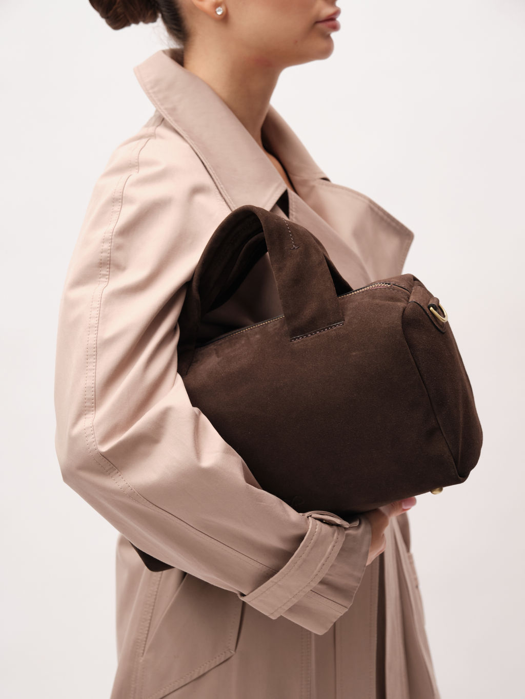 Замшевая сумка Bowling DBR 31378 черный каштан  фото 2